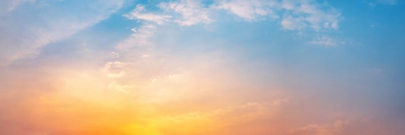 Dramatic panorama sky with cloud on sunrise and sunset time.